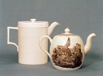 Jarra y tetera cubiertas de Wedgwood Queens ware, 2ª mitad del siglo XVIII de English School